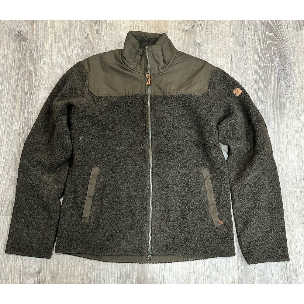 Fjallraven Jacket Women's Large Olive Barrents Stormblocker Pile‎ Fleece Jacket